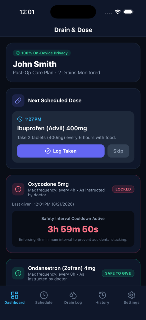 Drain Log Trends and History Chart Screen